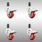Service Caster 3 Inch 316SS Red Poly Swivel 1-3/8 Inch Expanding Stem Caster Set Lock Brake SCC-SS316TTLEX20S314-PPUB-RED-138-4 - alternate 1